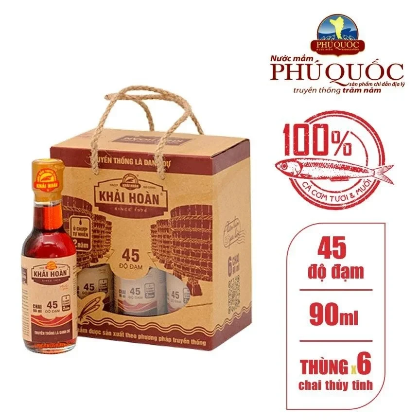 فو كوك ZOZOLUCK Nước mắm Khải Hoàn 45N 90ml (6 chai)